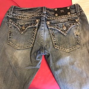 Rhinestone miss me jeans